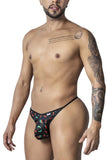 CandyMan Men's Underwear 99875 Chili pepper Thongs Color Black Print