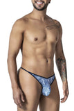 CandyMan Men's Underwear 99875 Water prints Thongs Color Blue-White