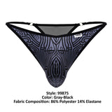 CandyMan Men's Underwear 99875 Egyptian Thongs Color Gray-Black