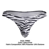 CandyMan Men's Underwear 99882 Zebra Thongs Color Zebra Print
