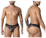 CandyMan Men's Underwear 99885 Sun Moon Thongs Color Black-White