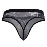CandyMan Men's Underwear 99885 Sun Moon Thongs Color Black-White