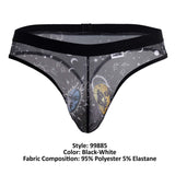 CandyMan Men's Underwear 99885 Sun Moon Thongs Color Black-White