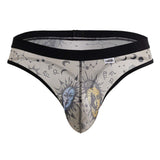 CandyMan Men's Underwear 99885 Sun Moon Thongs Color Nude-Black