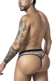 CandyMan Men's Underwear 99885 Sun Moon Thongs Color Nude-Black