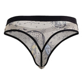 CandyMan Men's Underwear 99885 Sun Moon Thongs Color Nude-Black