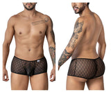 CandyMan Men's Underwear 99896 Geometric Mesh Trunks Color Black