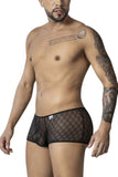 CandyMan Men's Underwear 99896 Geometric Mesh Trunks Color Black