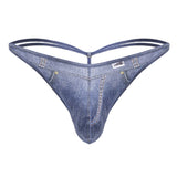 CandyMan Men's Underwear 99899 Cowboy Thongs Color Denim Blue
