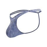 CandyMan Men's Underwear 99899 Cowboy Thongs Color Denim Blue