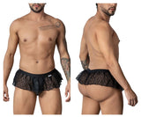 CandyMan 99901 Men's Underwear Geometric Mesh Thongs Color Black