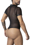 CandyMan Men's Underwear 99902 Geometric Mesh Bodysuit Color Black