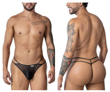 CandyMan 99903 Geometric Mesh Thongs Color Black
