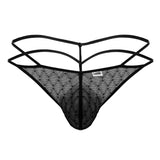 CandyMan 99903 Geometric Mesh Thongs Color Black