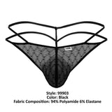 CandyMan 99903 Geometric Mesh Thongs Color Black