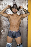 CandyMan Men's Underwear 99904 Cowboy Trunks Color Denim Black