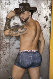 CandyMan Men's Underwear 99904 Cowboy Trunks Color Denim Black