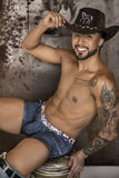 CandyMan Men's Underwear 99904 Cowboy Trunks Color Denim Black