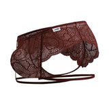 CandyMan Men's Underwear 99905 Garter Lace Briefs Color Burgundy