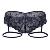 CandyMan Men's Underwear 99905 Garter Lace Briefs Color Navy