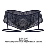 CandyMan Men's Underwear 99905 Garter Lace Briefs Color Navy