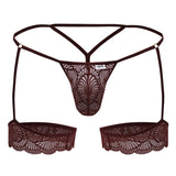 CandyMan Men's Underwear 99906 Garter Lace Thongs Color Burgundy