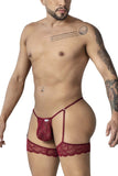 CandyMan Men's Underwear 99906 Garter Lace Thongs Color Burgundy