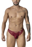 CandyMan Men's Underwear 99910 Lace Thongs Color Burgundy