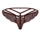 CandyMan Men's Underwear 99910 Lace Thongs Color Burgundy