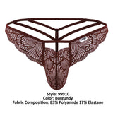 CandyMan Men's Underwear 99910 Lace Thongs Color Burgundy