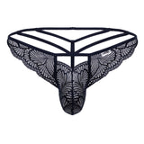 CandyMan Men's Underwear 99910 Lace Thongs Color Navy