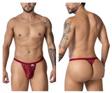 CandyMan Men's Underwear 99915 Lace Thongs Color Burgundy