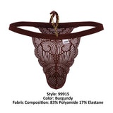 CandyMan 99915 Lace Thongs Color Burgundy