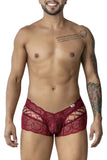 CandyMan Men's Underwear 99916 Lace Trunks Color Burgundy