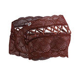 CandyMan Men's Underwear 99916 Lace Trunks Color Burgundy