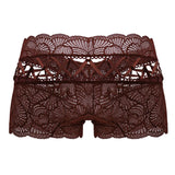 CandyMan Men's Underwear 99916 Lace Trunks Color Burgundy