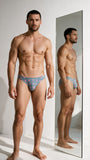CandyMan 99923 Men's Underwear Printed Bikini Briefs Color Printed Blue
