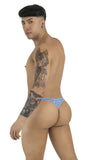 CandyMan Men's Underwear 99924 Thongs Color Printed Blue