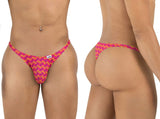 CandyMan Men's Underwear 99924 Thongs Color Printed Fuchsia