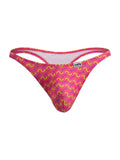 CandyMan Men's Underwear 99924 Thongs Color Printed Fuchsia
