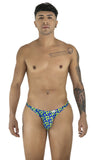CandyMan Men's Underwear 99924 Thongs Color Printed Navy