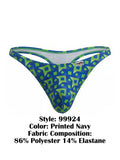 CandyMan Men's Underwear 99924 Thongs Color Printed Navy