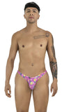 CandyMan Men's Underwear 99924 Thongs Color Printed Pink
