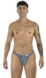 CandyMan Men's Underwear 99924 Thongs Color Printed Purple