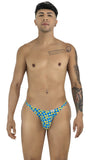 CandyMan Men's Underwear 99924 Thongs Color Printed Turquoise