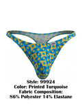 CandyMan Men's Underwear 99924 Thongs Color Printed Turquoise