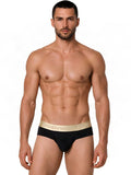 CandyMan 99932 Men's Underwear Sleek Contour Briefs Color Black-Gold