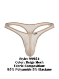 CandyMan Men's Underwear 99954 Thongs Color Beige Mesh
