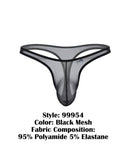 CandyMan Men's Underwear 99954 Thongs Color Black Mesh