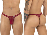 CandyMan Men's Underwear 99954 Thongs Color Burgundy Mesh